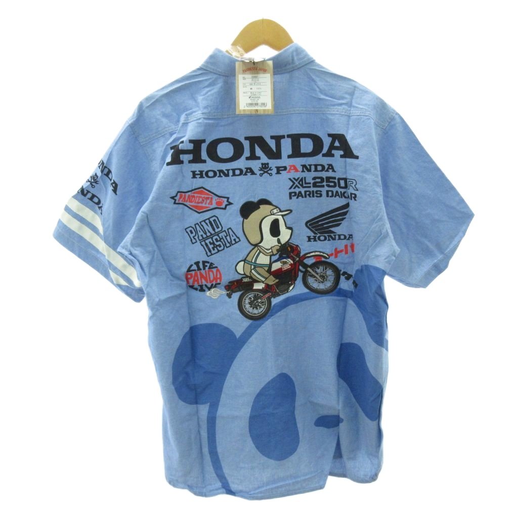 Dungaree Shirt - 【中古】未使用品 HONDA×PANDIESTA ホンダ パンディエスタ タグ付き シャンブレー シャツ 半袖 554507 サックス XXL 大きいサイズ メンズ 【ベクトル 古着】 250828