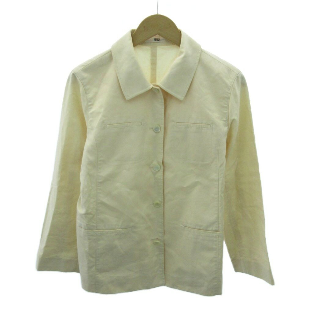 【中古】ダックス DAKS 薄手 カバーオール ジャケット 11AR ベージュ 1017 ■YHS6 レディース 【ベクトル 古着】 251017(4)