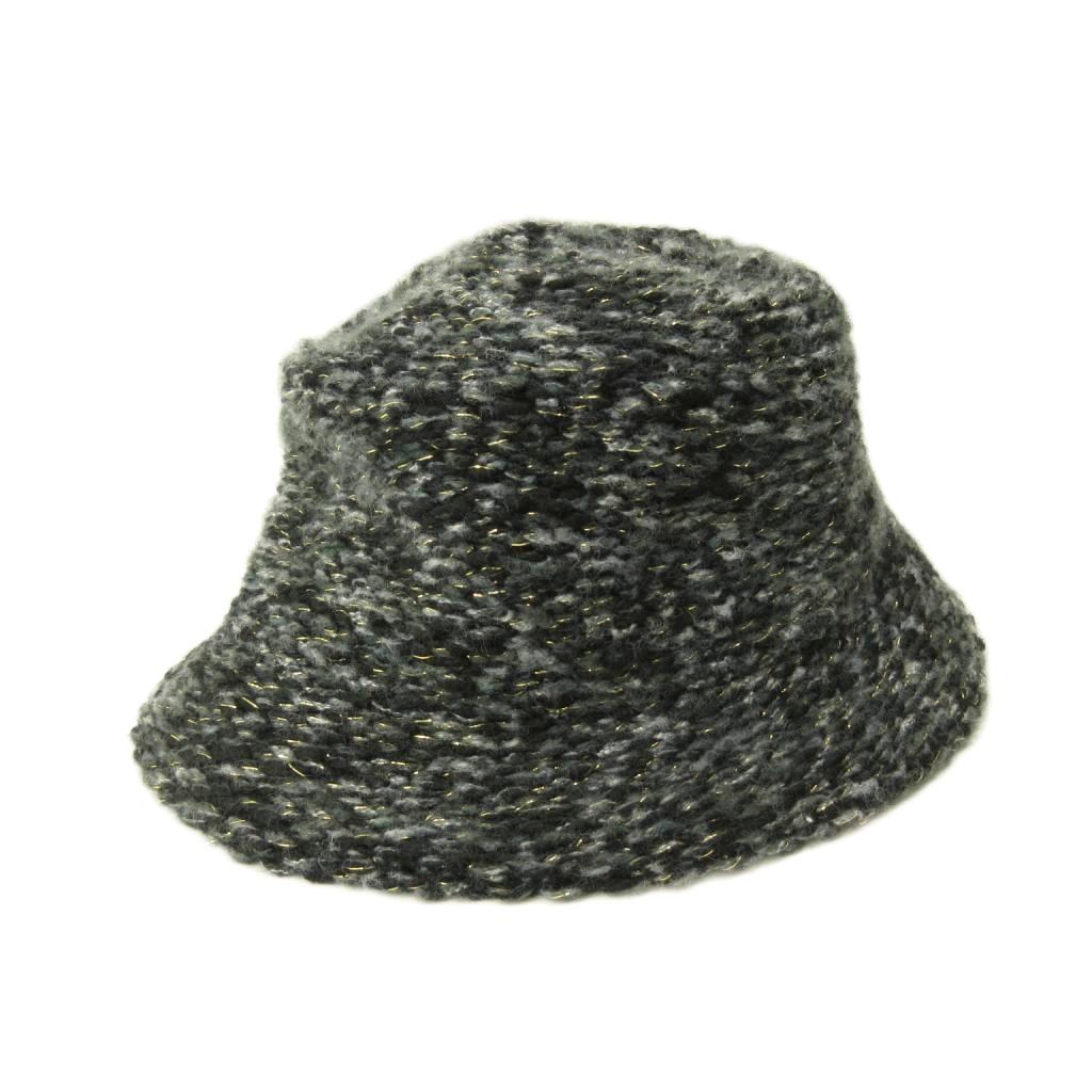 【中古】エリータハリ Elie Tahari ツイード バケットハット 帽子 黒 ブラック グレー 0321 レディース 【ベクトル 古着】 260321