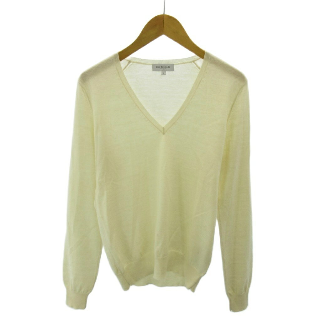 ERIC BOMPARD エリックボンパール カシミヤ100% アンサンブル ニット セーター ジャケット タンクトップ L グリーン イエロー レディース 古着 中古 USED ERIC BOMPARD エリックボンパール カシミヤ100% アンサンブル ニット