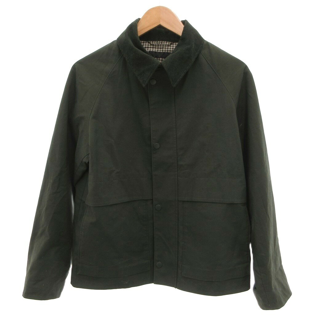 樂天商城 - 【中古】ユニクロ UNIQLO ユーティリティショートブルゾン ジャケット ショート丈 上着 長袖 コーデュロイ襟 無地 S 深緑 ダークグリーン /IB メンズ 【ベクトル 古着】 260507