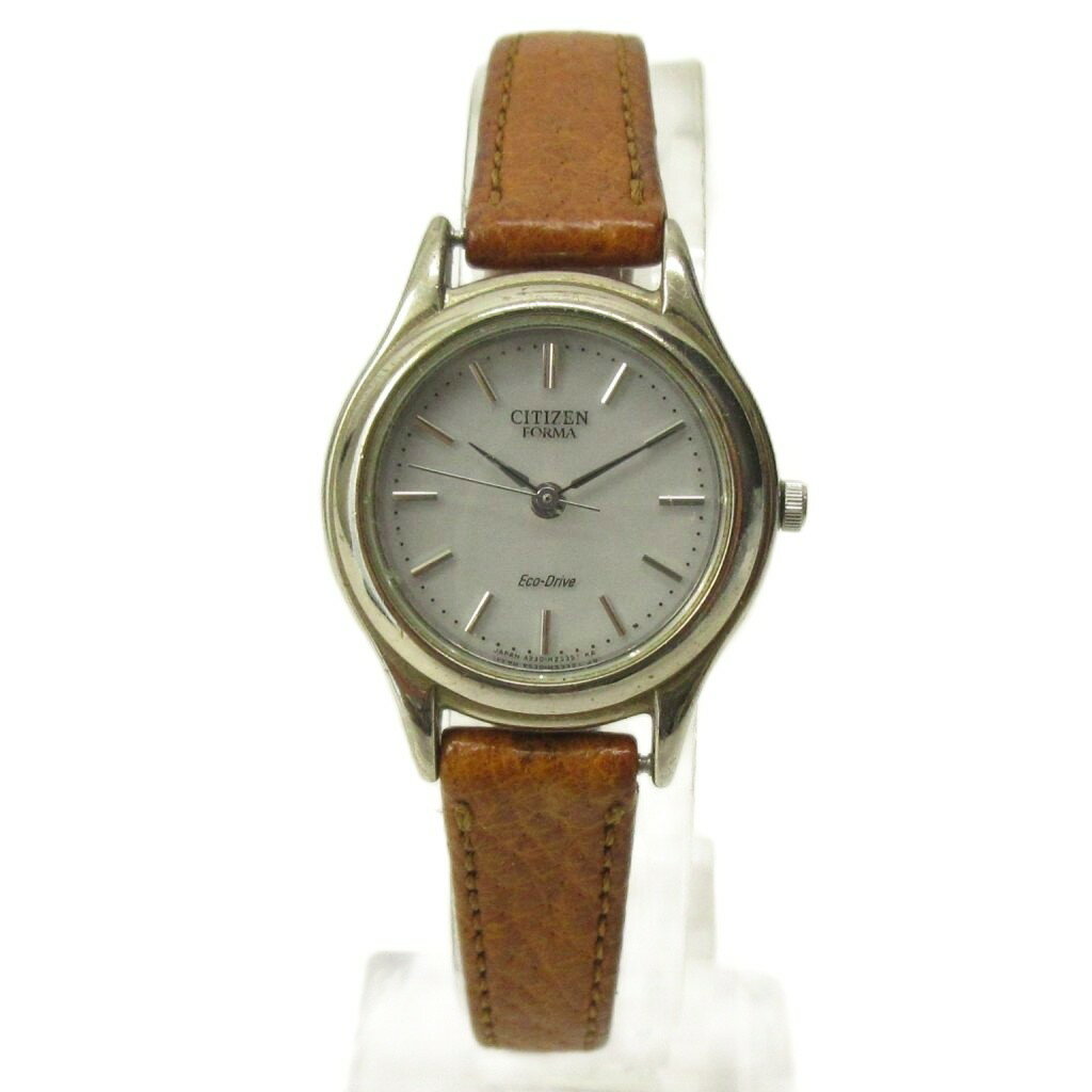 FRANCK MULLER - 【中古】シチズン CITIZEN フォルマ 腕時計 ウォッチ ソーラー エコドライブ ECO-DRIVE ベルト レザー シルバーカラー 茶 ブラウン 0429 レディース 【ベクトル 古着】 260429