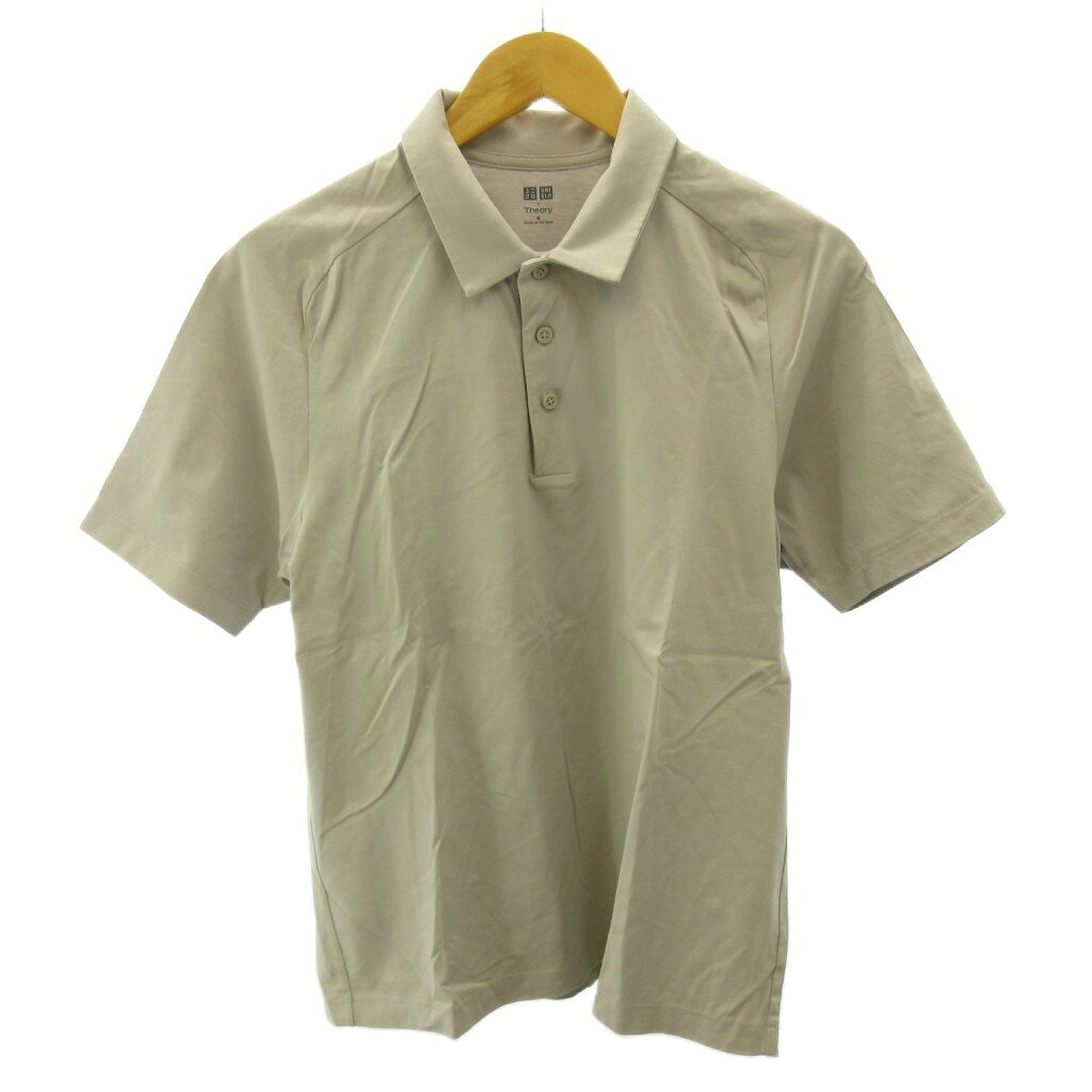 【中古】ユニクロ UNIQLO × セオリー Theory コラボ 美品 スムースコットンポロシャツ 半袖 M ベージュ 341-451426 0525 メンズ 【ベクトル 古着】 260525