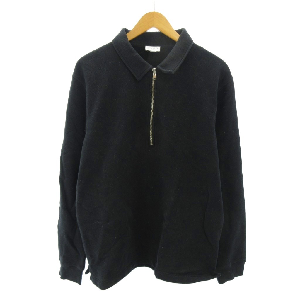 【中古】サンスペル SUNSPEL スウェット トレーナー ハーフジップ 無地 長袖 XL 黒 ブラック 0427 メンズ 【ベクトル 古着】 260427