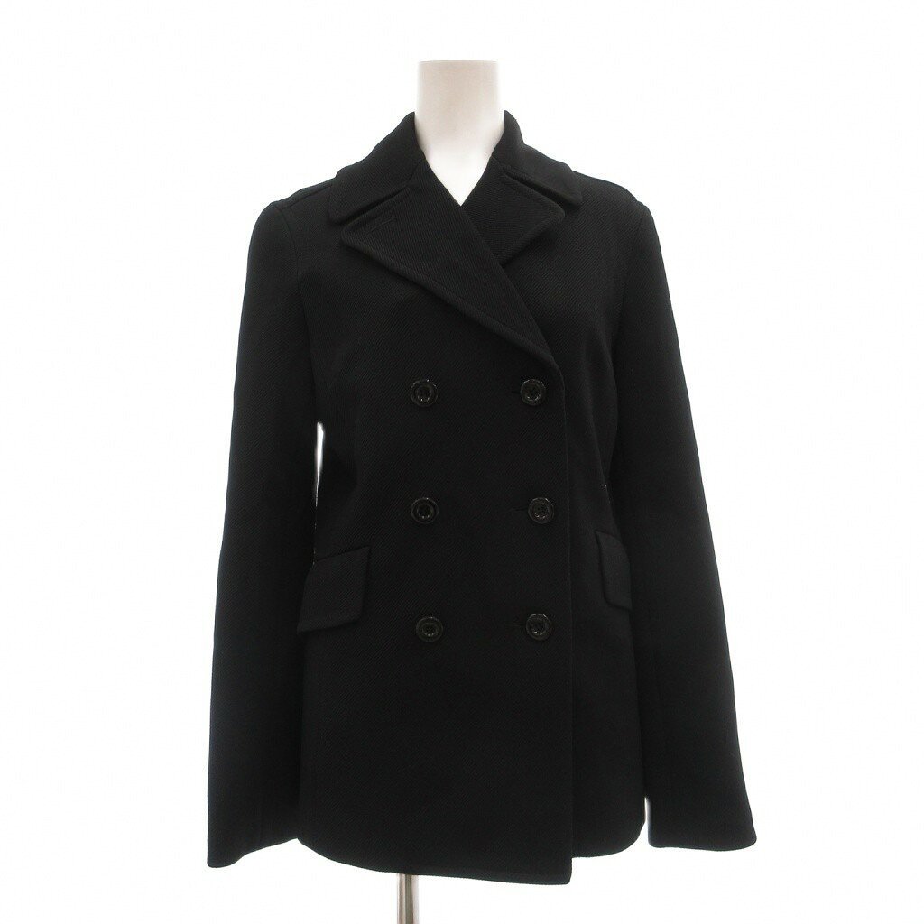 ユナイテッドアローズ UNITED ARROWS WORK FOR HOLIDA ピーコート Pコート 38 黒 ブラック ダブルブレスト /SX レディース  260530