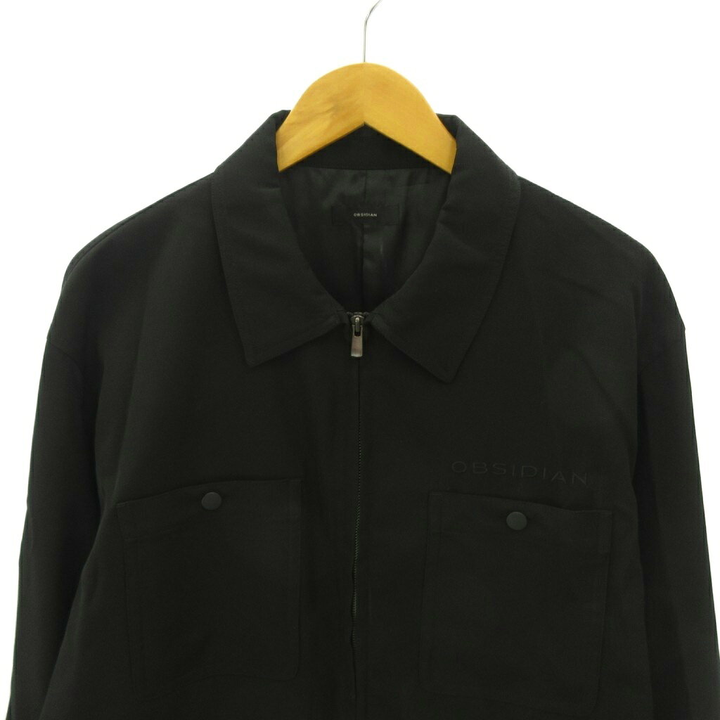 【中古】オブシディアン OBSIDIAN CLEAR TWILL ZIP UP BLOUSON ブルゾン ロゴ 刺繍...