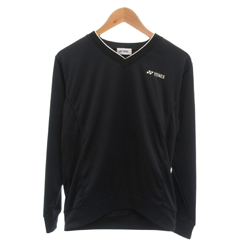【中古】YONEX 美品 カットソー バドミントン M 紺 ネイビー Vネック 長袖 ロゴ刺繍 /NL ■OFP1 【ベクトル 古着】 260726