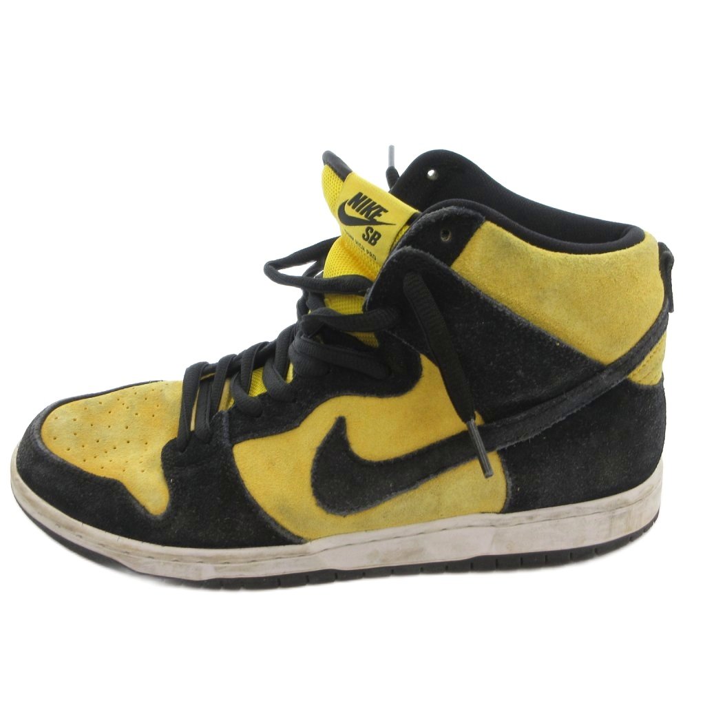 ナイキ エスビー NIKE SB DUNK HIGH MAIZE AND BLACK ハイカットスニーカー シューズ 27.5 黄色 イエロー 黒 ブラック レースアップ DB1640-001 /TL ■IBO101 メンズ 260811