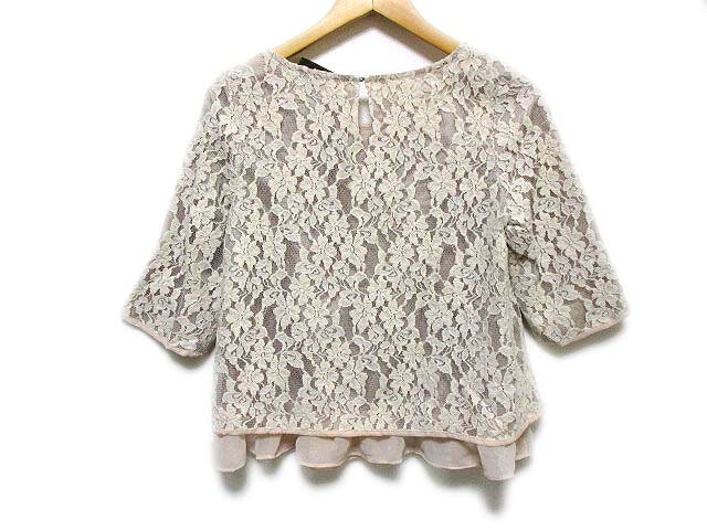 【中古】ブロードゥリー&コー Broderie&Co ナノユニバース カットソー 5部袖 総レース 異素材 裾フレア ピンク系 F レディース 【ベクトル 古着】 190704 ベクトルプレミアム店 auc-vector-16563279 ブランド古着の買取販売ベクトル サンプル画像2