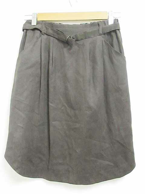 【中古】ロートレアモン LAUTREAMONT フレアスカート 膝丈 無地 茶 38 レディース 【ベクトル 古着】 190818 ベクトルプレミアム店