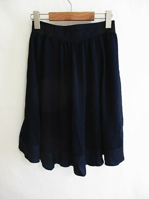 【中古】ディスコート Discoat フレアスカート パンチング 膝丈 ネイビー M レディース 【ベクトル 古着】 200312 ベクトルプレミアム店