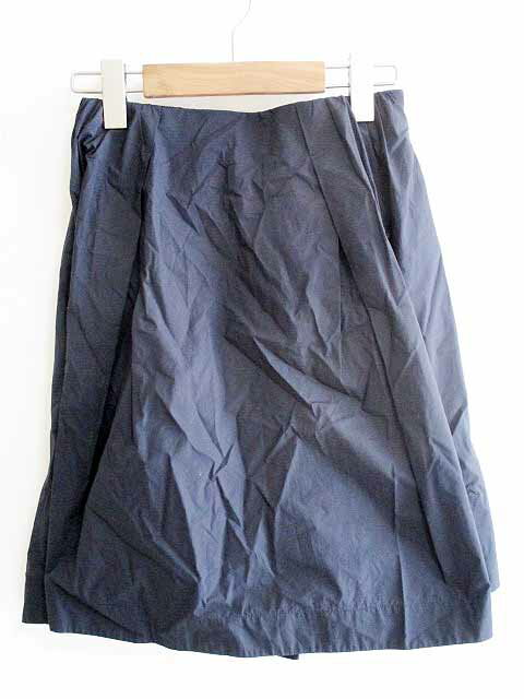 【中古】ガリャルダガランテ GALLARDAGALANTE フレアスカート 膝丈 コットン ウエストゴム 無地 ネイビー 紺 0 レディース 【ベクトル 古着】 200324 ベクトルプレミアム店