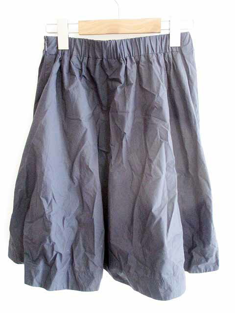 【中古】ガリャルダガランテ GALLARDAGALANTE フレアスカート 膝丈 コットン ウエストゴム 無地 ネイビー 紺 0 レディース 【ベクトル 古着】 200324 ベクトルプレミアム店