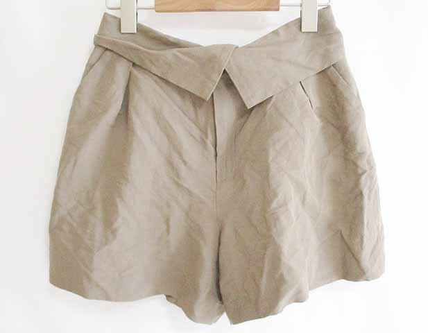 Linen, Hemp - 【中古】ジャーナルスタンダード JOURNAL STANDARD ショートパンツ キュロット リネン 麻 コットン 無地 カーキ 緑 38 レディース 【ベクトル 古着】 200416 ベクトルプレミアム店