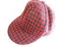 スライ SLY 千鳥柄 キャスケット 帽子 赤 黒 F レディース  201126 ベクトルプレミアム店