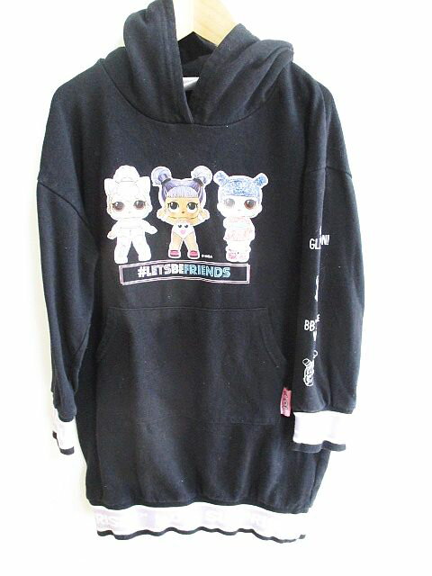 【中古】L.O.L.SURPRISE? エルオーエルサプライズ キッズ ワンピース ロゴ 膝丈 黒 130 キッズ 【ベクトル 古着】 220113