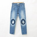 【中古】未使用品 ファセッタズム FACETASM パンツ デニム DENIM PANTS ダメージ加工 ストレートデニム ジーンズ HR-PT-U04 INDIGO インディゴ ブルー 1 レディース 【ベクトル 古着】 230114