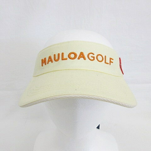 【中古】未使用品 マウロア ゴルフ MAULOA GOLF サンバイザー 帽子 ロゴ 刺繍 ワッペン 黄色 イエロー F レディース 【ベクトル 古着】 240108