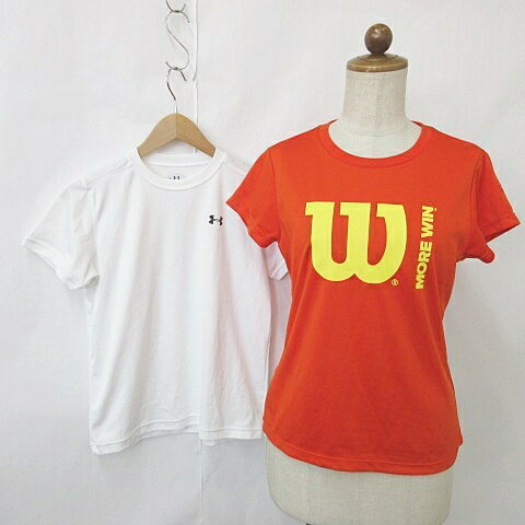 【中古】ウィルソン WILSON アンダーアーマー UNDER ARMOUR スポーツ Tシャツ 2枚セット 半袖 丸首 プリント 赤 白 レッド ホワイト M レディース 【ベクトル 古着】 240206 【中古】ウィルソン WILSON アンダーアーマー UNDER ARMOUR スポーツ Tシャツ 2枚セット 半袖 丸首 プリント 赤 白 レッド ホワイト M レディース 【ベクトル 古着】 240206