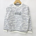 【中古】未使用品 アドミラル Admiral ゴルフ ニット セーター クルーネック 長袖 カモフラ柄 蓄熱 保温 刺繍 裏地付 サーモトロン 白 ホワイト グレー L メンズ 【ベクトル 古着】 240210