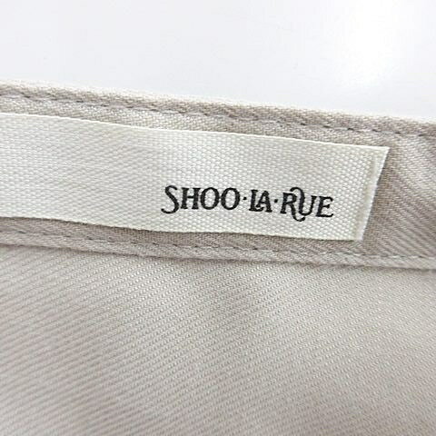 【中古】シューラルー SHOO・LA・RUE ワンピース シャツワンピース ロング 長袖 ドロップショルダー スタンドカラー 前開き ベージュ L レディース 【ベクトル 古着】 240312