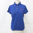 【中古】ビームスゴルフ BEAMS GOLF ポロシャツ ゴルフ 半袖 ボタンダウン ロゴ 速乾 青 ブルー M レディース 【ベクトル 古着】 240517(4)
