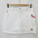 【中古】ルコックスポルティフ le coq sportif ゴルフ スカート テープ 刺繍 ワッペン 裏地付 インナーパンツ 速乾 白 ホワイト 7 レディース...