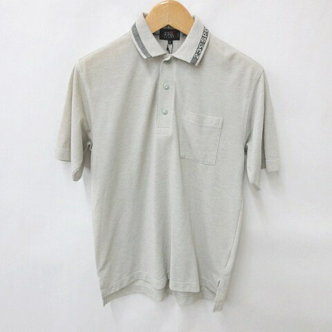 【中古】未使用品 23区 オンワード樫山 SPORT ポロシャツ ゴルフ 半袖 ロゴ 吸汗 速乾 清涼 ドライ グレー 2 メンズ 【ベクトル 古着】 240518