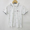【中古】ハリールイド HALYRUID ゴルフ ポロシャツ ワッペン 半袖 総柄 刺しゅう 白 赤 紺 緑 ホワイト レッド ネイビー グリーン M メンズ 【...