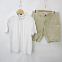 【中古】ギャップ GAP エイチアンドエム H and M パンツ カットソー 2枚セット ハーフパンツ シャツ 半袖 ベージュ オフホワイト L メンズ 【ベ...