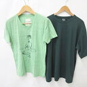 【中古】ダルク DALUC Tシャツ 2枚セット Vネック 半袖 プリント イラスト 丸首 緑 グリーン L ■FF メンズ 【ベクトル 古着】 240801
