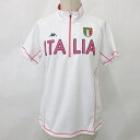 【中古】カッパ kappa ゴルフ シャツ 半袖 ハーフジップ ハイネック スタンドカラー ワッペン 刺? 白 ピンク ホワイト L レディース 【ベクトル 古...