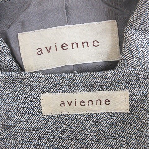 【中古】アビエンヌ avienne スーツ 上下セット ジャケット スカート フレア 膝丈 グレー 38 レディース 【ベクトル 古着】 240927