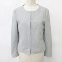 【中古】グリーンレーベルリラクシング ユナイテッドアローズ green label relaxing ジャケット ノーカラー 長袖 グレー 40 レディース 【ベクトル 古着】 241031(4)