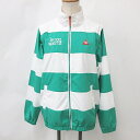 【中古】ルコックスポルティフ le coq sportif ゴルフ ジャケット ベスト ウインドブレーカ 2WAY メッシュ ボーダー ロゴ グリーン ホワイト...