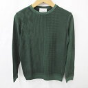 【中古】エディフィス EDIFICE Belesto ニット セーター 長袖 クルーネック 千鳥格子 アーガイル ウール グリーン 緑 44 メンズ 【ベクトル...