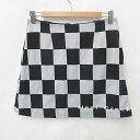 【中古】Heal Creek ヒールクリーク ゴルフ スカート チェック柄 ニット ブラック グレー 黒 40 レディース 【ベクトル 古着】 241228(4)