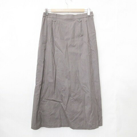 【中古】未使用品 Jil Anon スカート ロング セミフレア ストレッチ 無地 ブラウン 茶 44 レディース 【ベクトル 古着】 250127