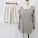 【中古】ミスティック mystic プロポーション ボディドレッシング PROPORTION BODY DRESSING カットソー スカート 2枚セット 長袖 刺繍 ひざ丈 ブラウン ベージュ F 1 レディース 【ベクトル 古着】 250304(4)