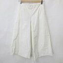 【中古】未使用品 ラディフィーズ la defees パンツ ガウチョパンツ クロップド丈 後ゴム 綿 オフホワイト 白 アイボリー 2 レディース 【ベクトル 古着】 250418(4)