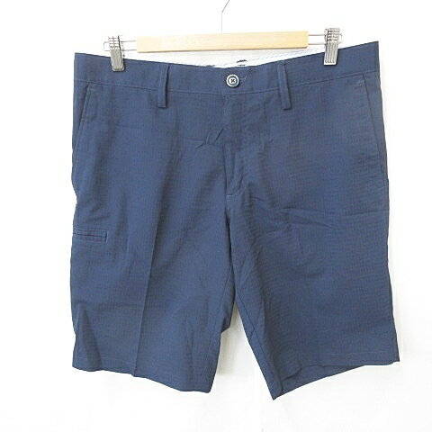 【中古】キャロウェイ CALLAWAY ゴルフ スポーツウェア ハーフパンツ ストレッチ チェック 総柄 速乾 ネイビー 紺 LL メンズ 【ベクトル 古着】 250430