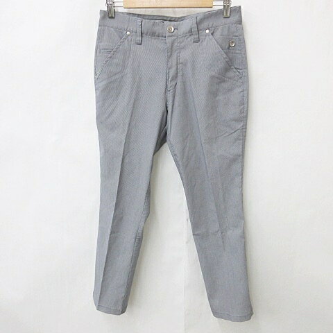 【中古】ティゴラ TIGORA ゴルフ スポーツウエア パンツ ストレート ロング チェック 刺繍 ストレッチ グレー 76 メンズ 【ベクトル 古着】 250507