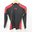 【中古】アンダーアーマー UNDER ARMOUR シャツ ヒートギア スポーツ ハイネック 長袖 ブラック レッド 黒 赤 MD メンズ 【ベクトル 古着】 ...