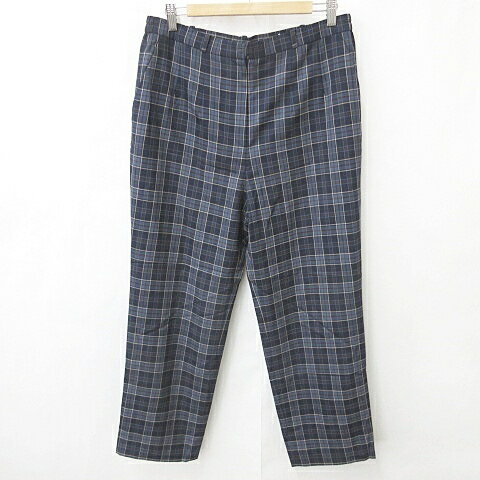【中古】ダックス DAKS パンツ スラックス チェック ウール ブルー ネイビー ブラウン ベージュ 青 紺 茶 80-103 メンズ 【ベクトル 古着】 250523