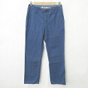 【中古】未使用品 エディーバウアー EDDIE BAUER アウトドアウエア パンツ ストレート ロング ウォッシュ加工 綿 青 ブルー P2 レディース 【ベ...