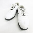 【中古】フットジョイ FootJoy FJ eCOMFORT ゴルフシューズ スパイク レースアップ ホワイト ブラック 23 W レディース 【ベクトル 古着】 250628