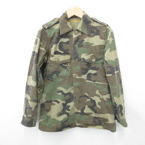 【中古】マスターアンドコー MASTER Co. ジャケット シャツ ミリタリージャケット 長袖 カモフラ柄 茶 ..