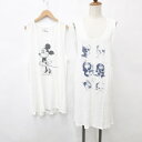 【中古】ニールバレット Neil Barrett タンクトップ チュニック 2枚セット スカル ディズニー プリント ホワイト ブラック 白 黒 S レディース 【ベクトル 古着】 250629(4)