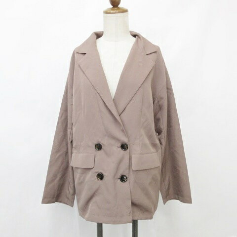 【中古】未使用品 ペアペア PairPair ジャケット テーラードジャケット 長袖 ダブル 背裏 茶 モカ ブラウン F レディース 【ベクトル ..