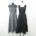 【中古】未使用品 アプレジュール apres jour ジャンバースカート キャミワンピース 2枚セット ロング 2WAY フリル ティアード フレアー チャー...